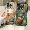 Чехол для телефона Sika Deer Elk Animal Мягкий для iPhone 15 16 17 Air 14 Pro Max 16E Plus 13 12 Mini Покрытие Защита от падения Fundas