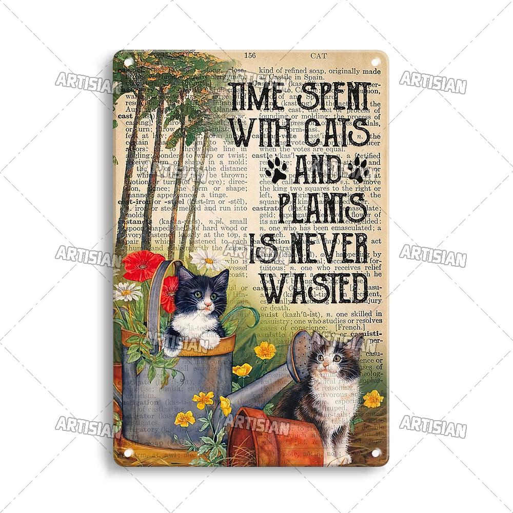 Артизан черный кот ретро металлический постер забавный питомец винтажный декоративный жестяной знак гараж бар паб клуб кухня дом человек пещера настенный декор