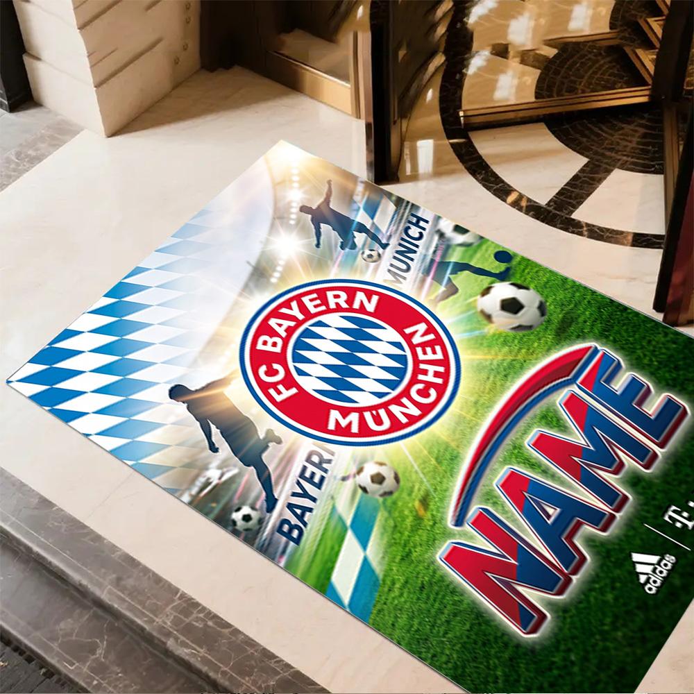Bayern Munich Soccer Action Floor Mat Design for Hallway Dining Room Game Room Kitchen Antislip Carpet Decorate Offices Birthday/Christmas Gift