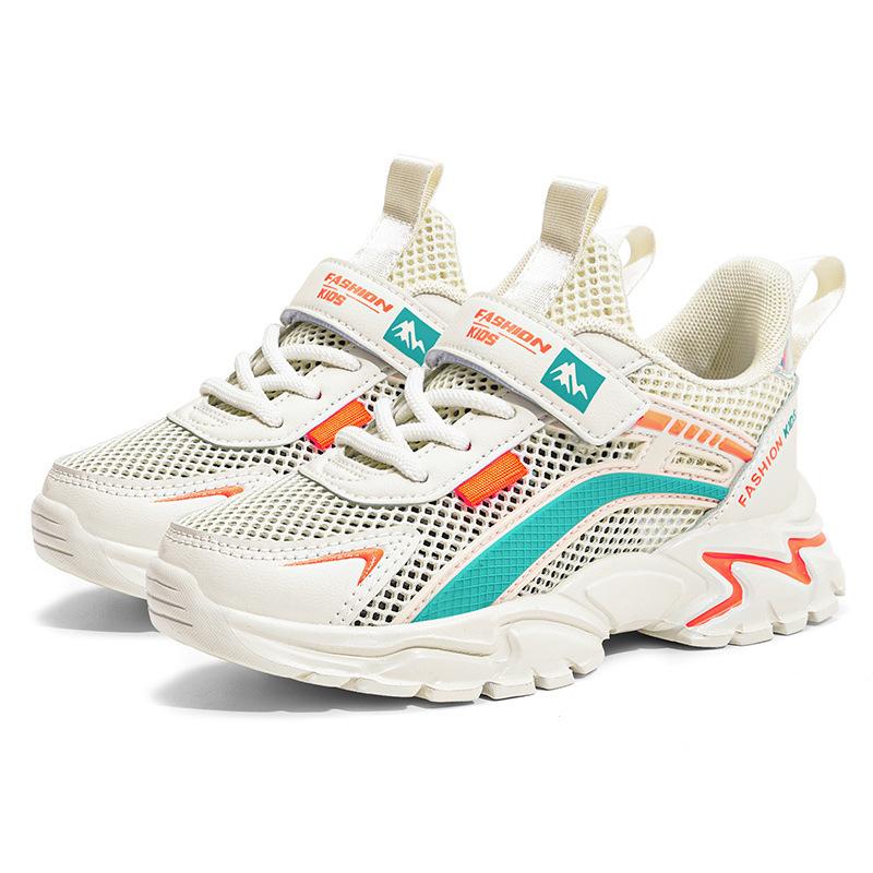 Middle-aged and older children's white breathable sneakers, little white shoes, primary school students' new boys' shoes, boys' autumn children's net