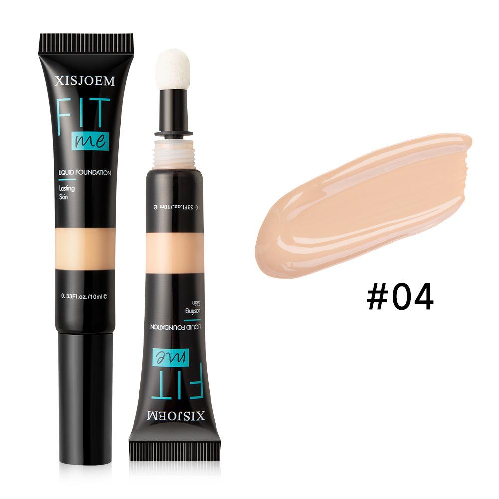 Long-Lasting Foundation Waterproof Non-Transfer Concealer Liquid Sponge Tip Makeup Brightening Cream