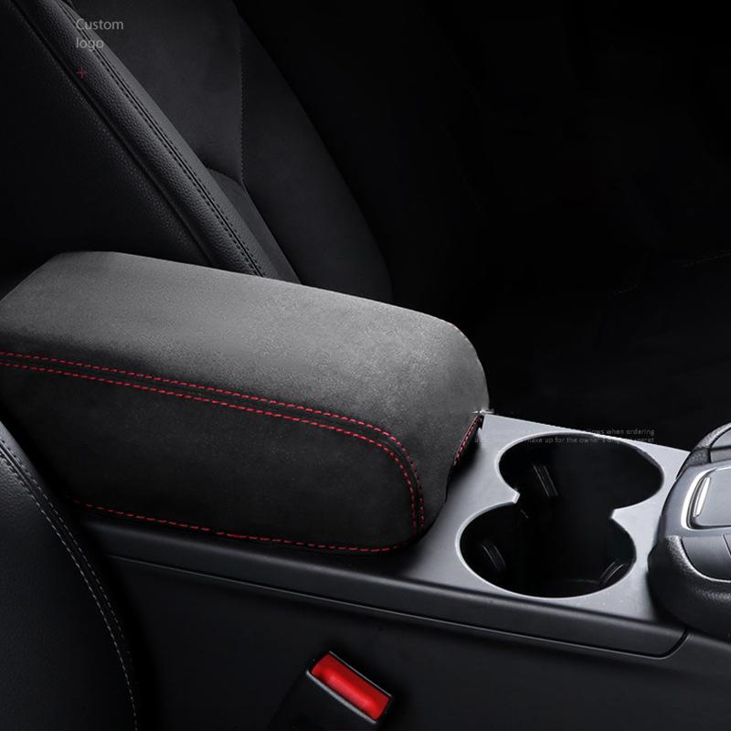 AABKV1 For Porsche Mancan 2014-2024 2023 Car Suede Armrest Box Cushion Cover Interior Center Console Armrest Protective Pad Shell Case