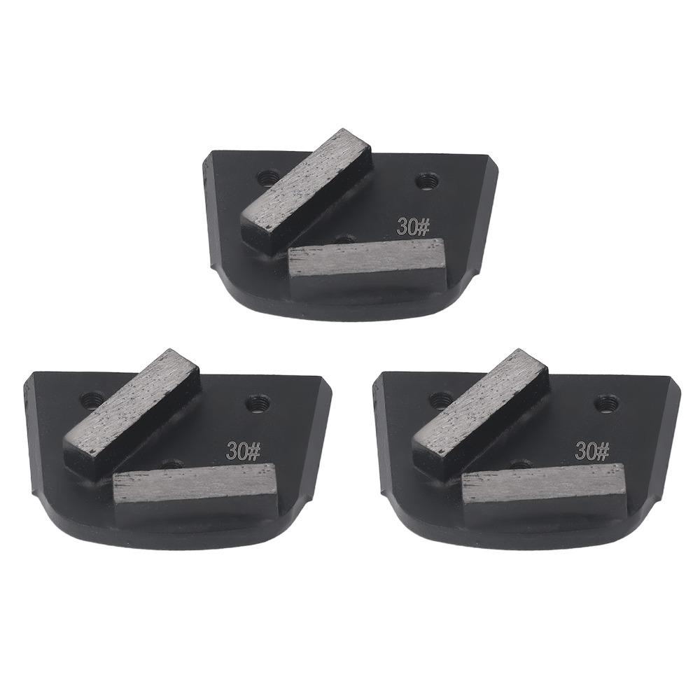 3pcs 6mm Bore Thread Diamond Grinding Shoes 2 Teeth Polishing Shoes Block Concrete Floor Grinding