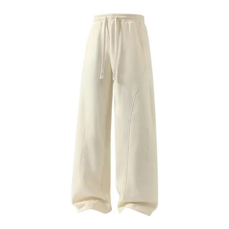 High Waist Relaxed Fit Trousers Solid Color Casual Pants Street Style Vintage Sweatpants Women
