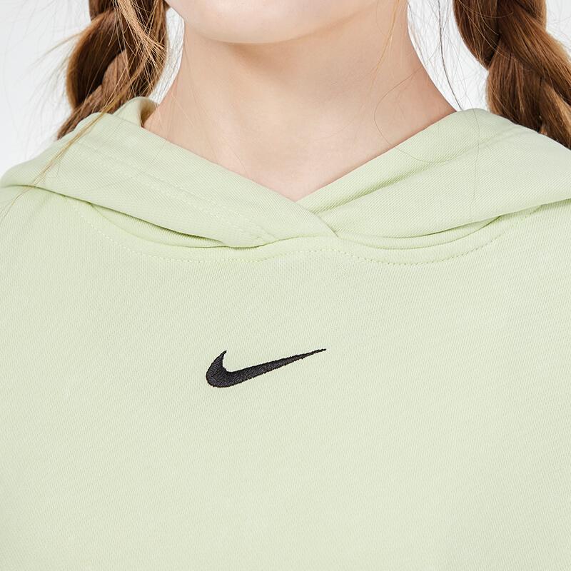 Nike Essentials Свободный крой Спортивная повседневная толстовка с длинными рукавами Женские топы Светло-зеленый DD5641-383