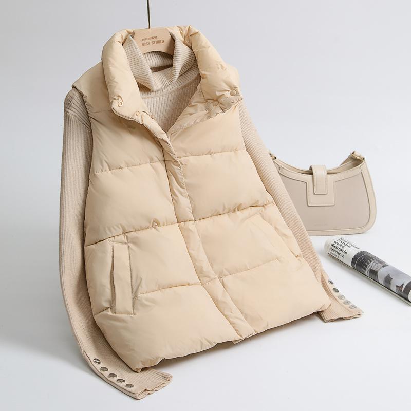 Women Winter Warm Cotton Padded Puffer Vests Sleeveless Parkas Jacket