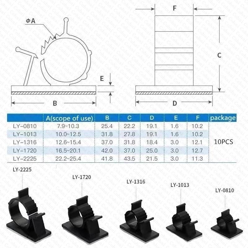 Xiaomi Cable Organizer Self Adhesive Cable Clips Table Cable Management Clamp Adjustable Cord Holder For Car PC TV Charging Wire Winder
