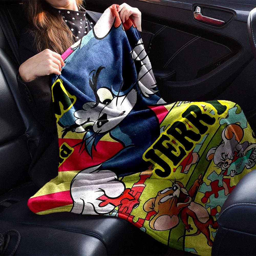 1pc Tom Jerry Flannel Blanket Soft Warm Throw for Home, Office, Travel, All-Season Cozy Bedding GiftL1195