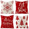 Christmas Red Throw Pillow Case Holiday Home Decoration Cushion  Cover Cojines Decorativos Para Sofá Poszewki Na Poduszki