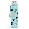 1PC Dog Paw Bone Pattern 750ml Color Plastic Sports Water Bottle Leakproof Flip Straw Lid Suitable for Sports Office Home Use