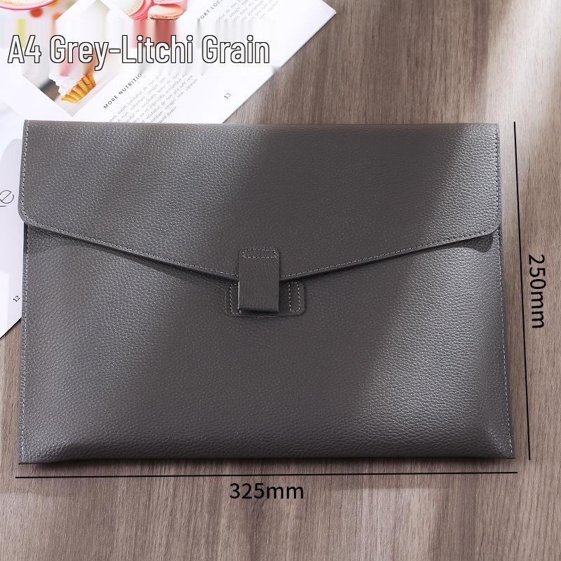 Large Capacity A4 Leather File Bag - Multifunctional Business Office Folder