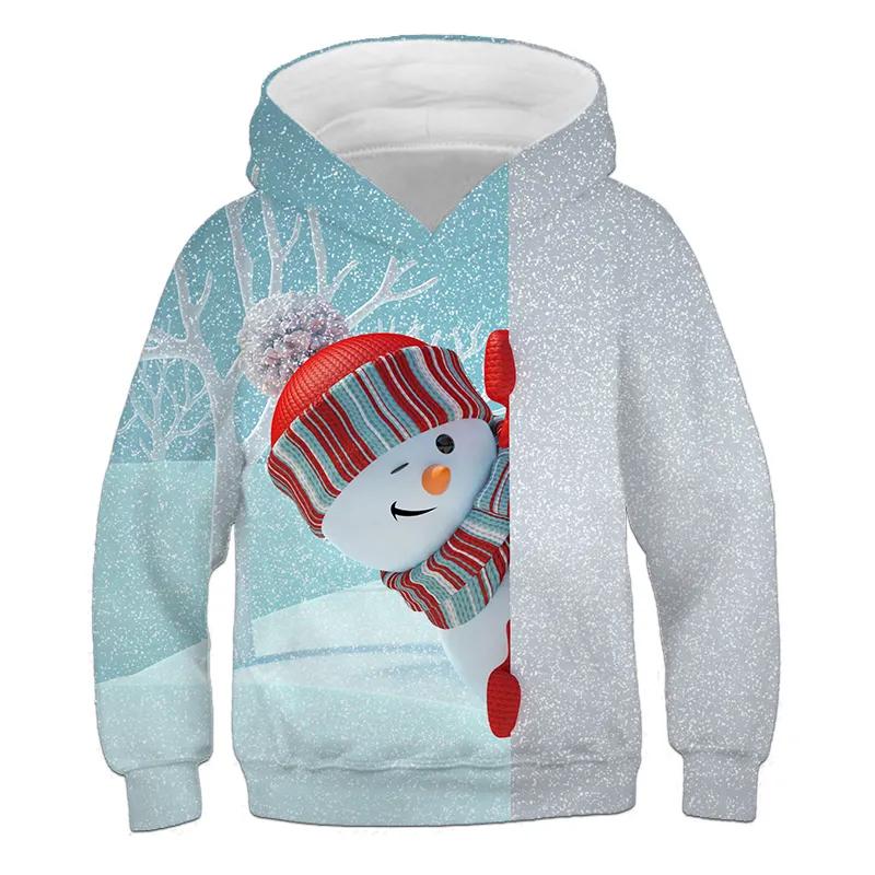 New Kid Hoodies Sweatshirt Boys Girls Christmas Printing Costume Children Clothing Family Party Santa Claus Kids Pullover Coats