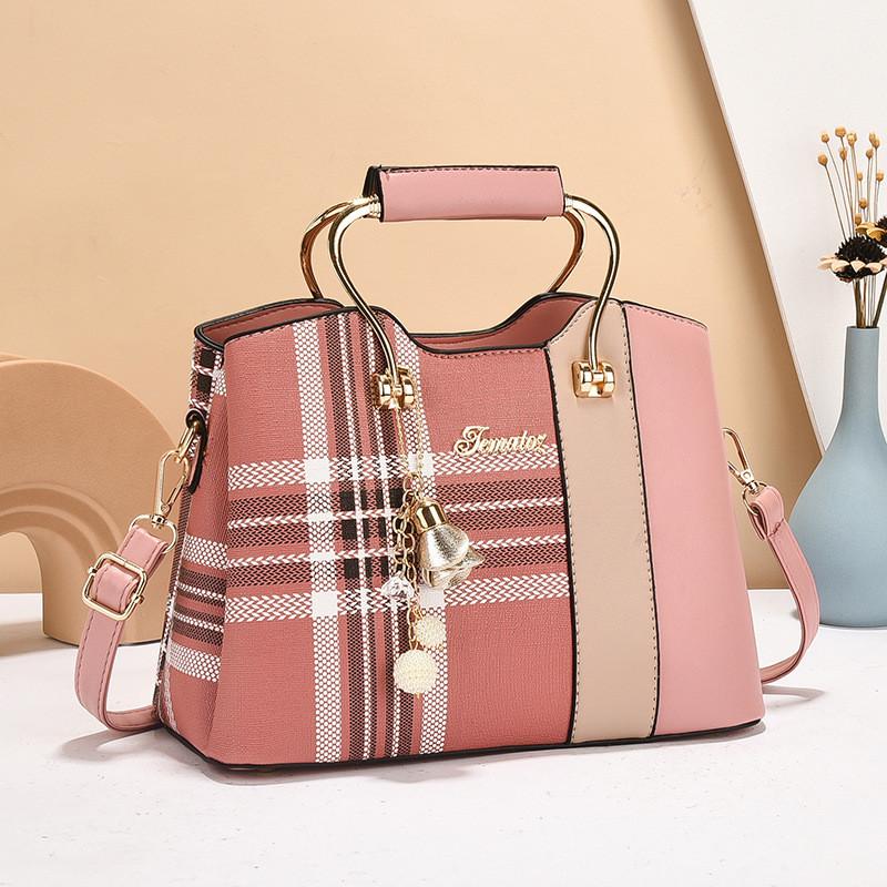 Stylish Pu Women's Tote Bag With Color Block Design For Moms In Yellow Black Pink And Cream