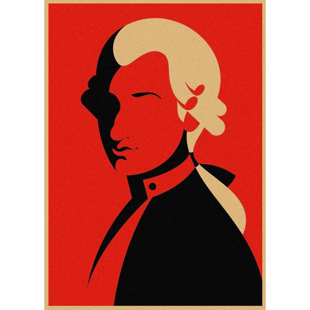 Malika Favre Retro Girl Illustration Kraft Paper Poster for Bar or Cafe Wall Decor
