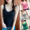 Women's Lace Trim Tunic Tank Top Spaghetti Strap Sleeveless Cami Top Summer