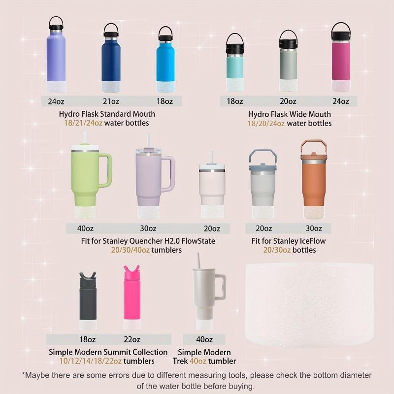 1 шт. Силиконовый чехол на дно стакана, Нескользящий чехол-сапожок для стакана с блестками, Аксессуары для стаканов 20-40 унций и Hydro Flask 12-24 унции
