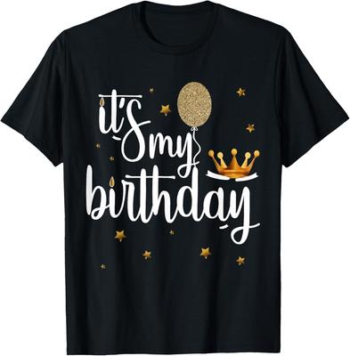Its My Birthday Shirt Women Girl Kids Funny Crown Balloons T-Shirt