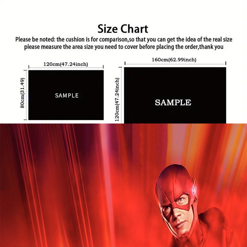 The Flash Character Square Area Rug, Non-Slip Floor Mat for Home Decor, Perfect Gift for Fans.chl