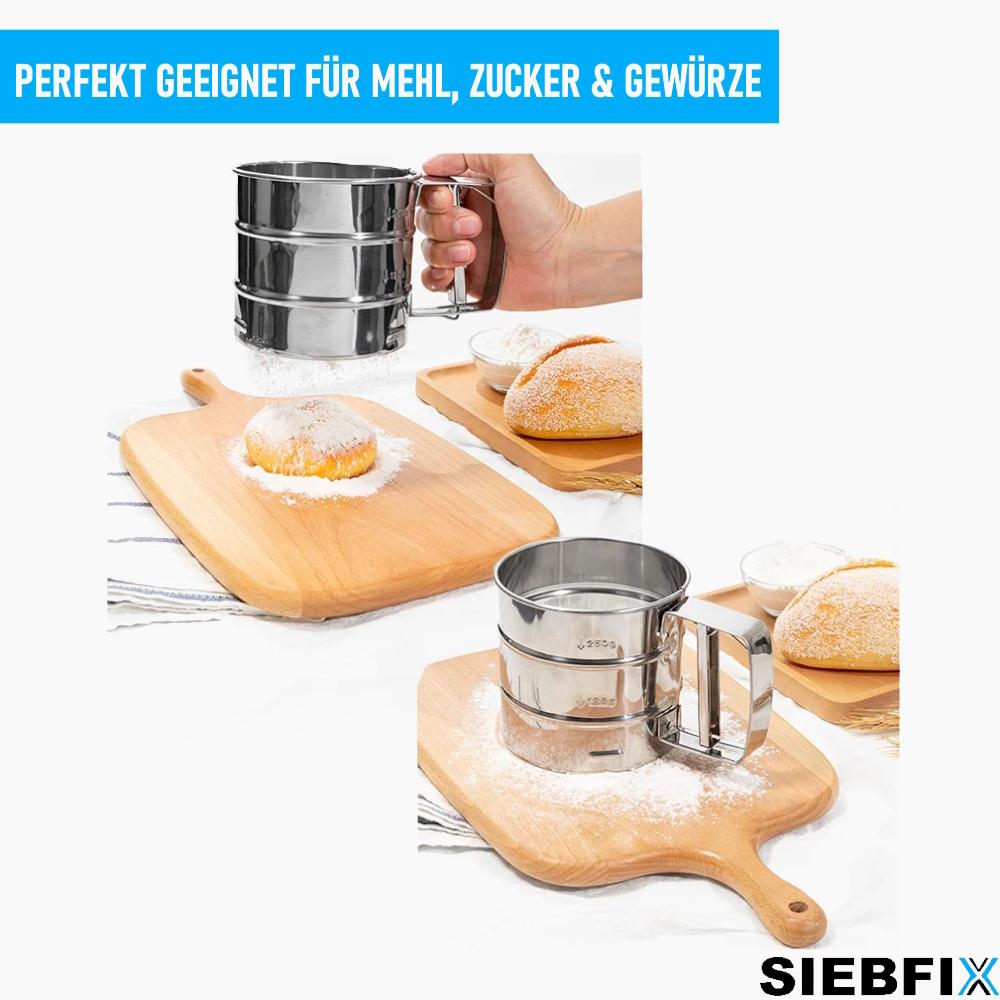 SIEBFIX сито для муки из нержавеющей стали сито для одной руки кухонное сито сито для сахарной пудры
