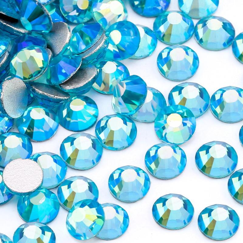 Pujiang Crystal Rhinestone Glass Flat Bottom Diamond Clothing Accessories Round Nail Drill Diy Stud Earrings Bag Sticker Drill