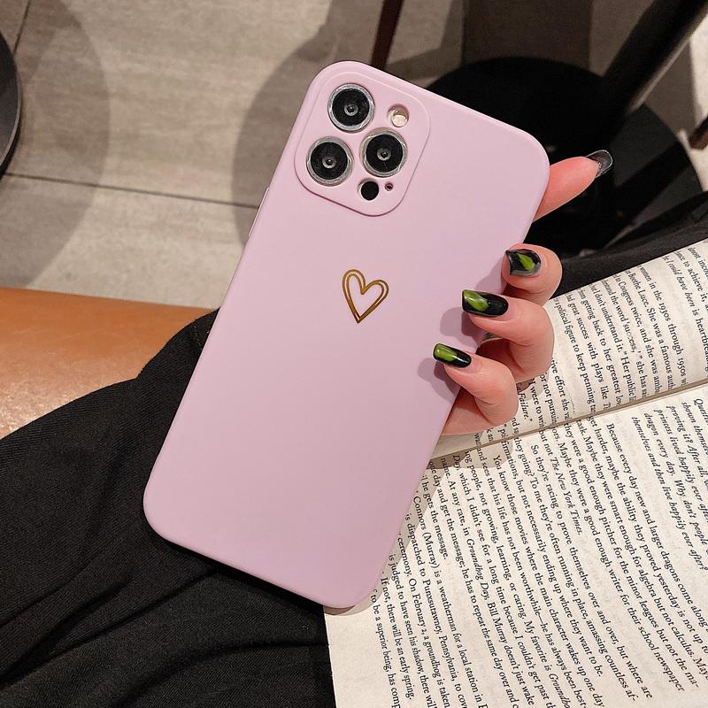 Candy Color Love Heart Case For iPhone 16 Pro Max 15 Pro 14 13 12 11 X XR XS Max 7 8 Plus Shockproof Silicone Phone Case