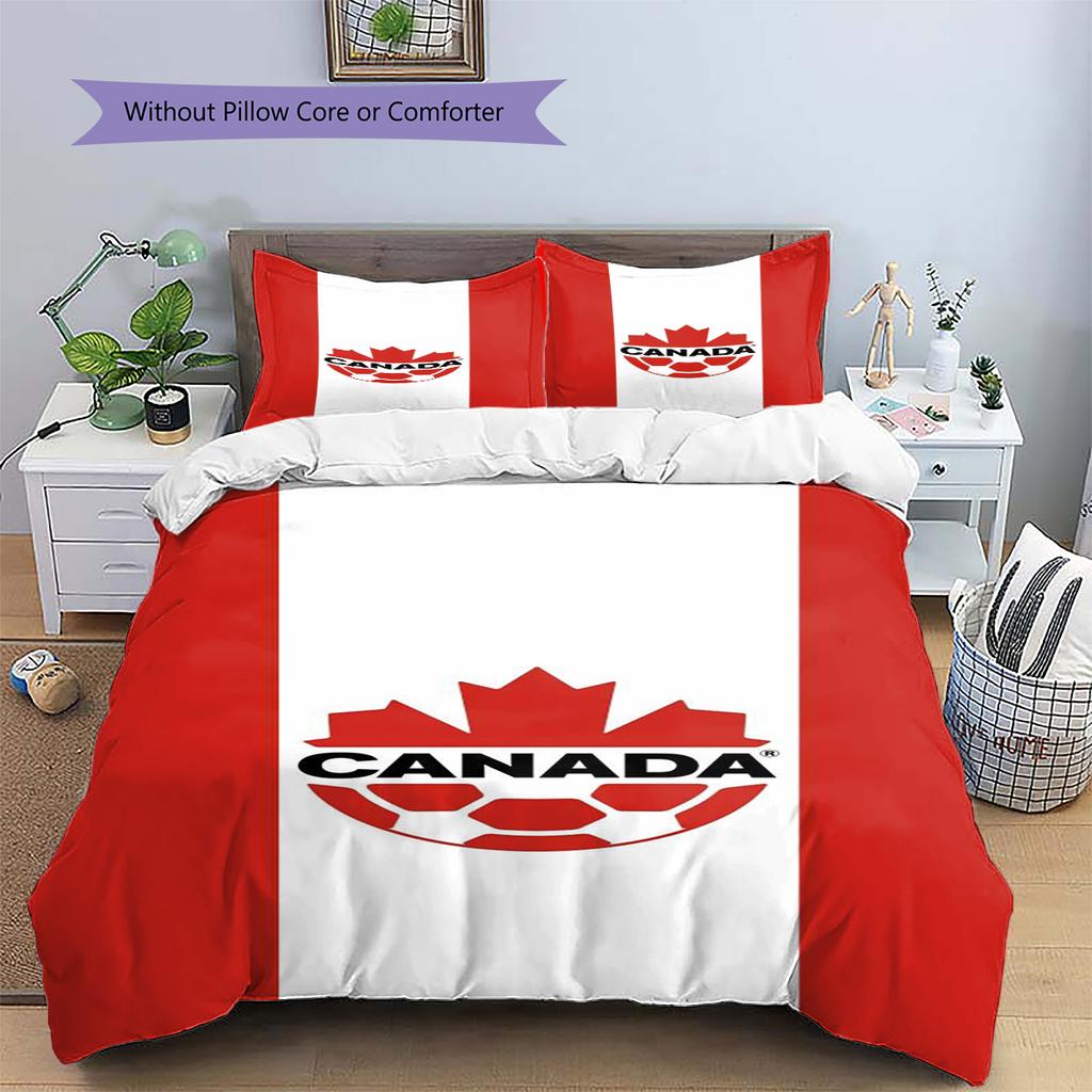 CANADA FC Pattern Bedding Set Quilt Cover Pillowcase Home Decor Gift (1 * duvet cover + 2 * pillowcase, without core)