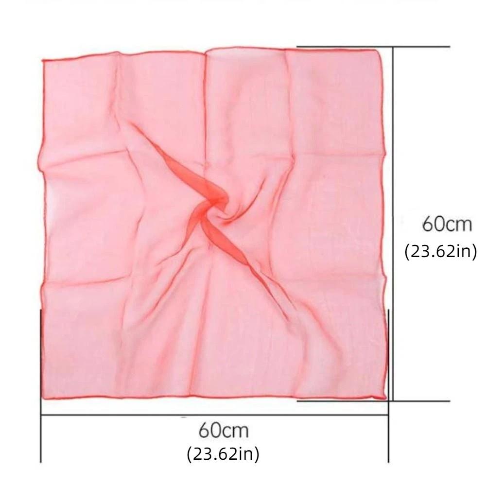 6 Pcs /set Lightweight Juggling Towels Solid Color Dance Gauze 6 Colors Gymnastics Scarves  Dancing