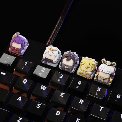 Genshin Impact Artisan Keycap Смола Кастомная Персонализированная Клавишная Колпачок Милый Аниме Кейкап для Механической Клавиатуры Аксессуары Подарки