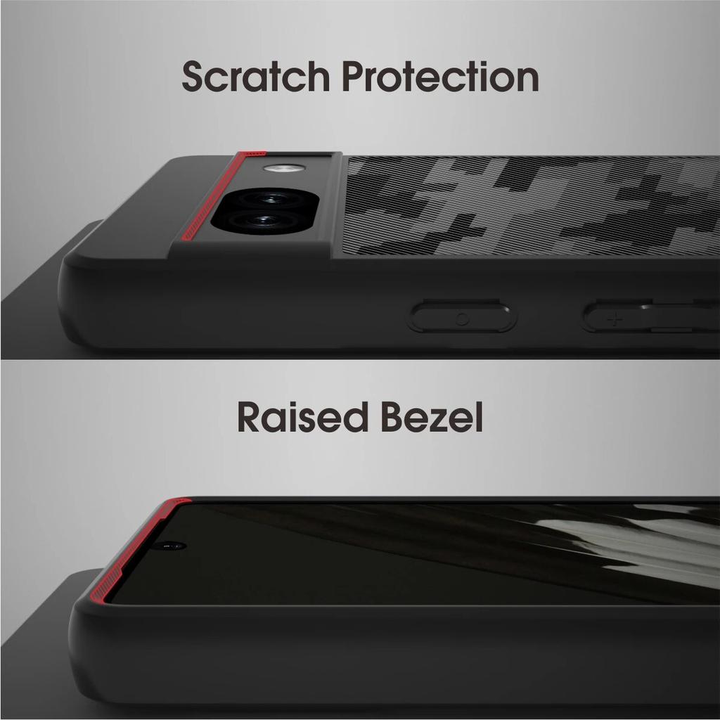 (В комплекте ремешок на запястье)Чехол для Google Pixel 7a, камуфляжный чехол для ПК с жесткой задней панелью, мягкими краями, подушкой безопасности, ударопрочный, прозрачный, деловой чехол для телефона