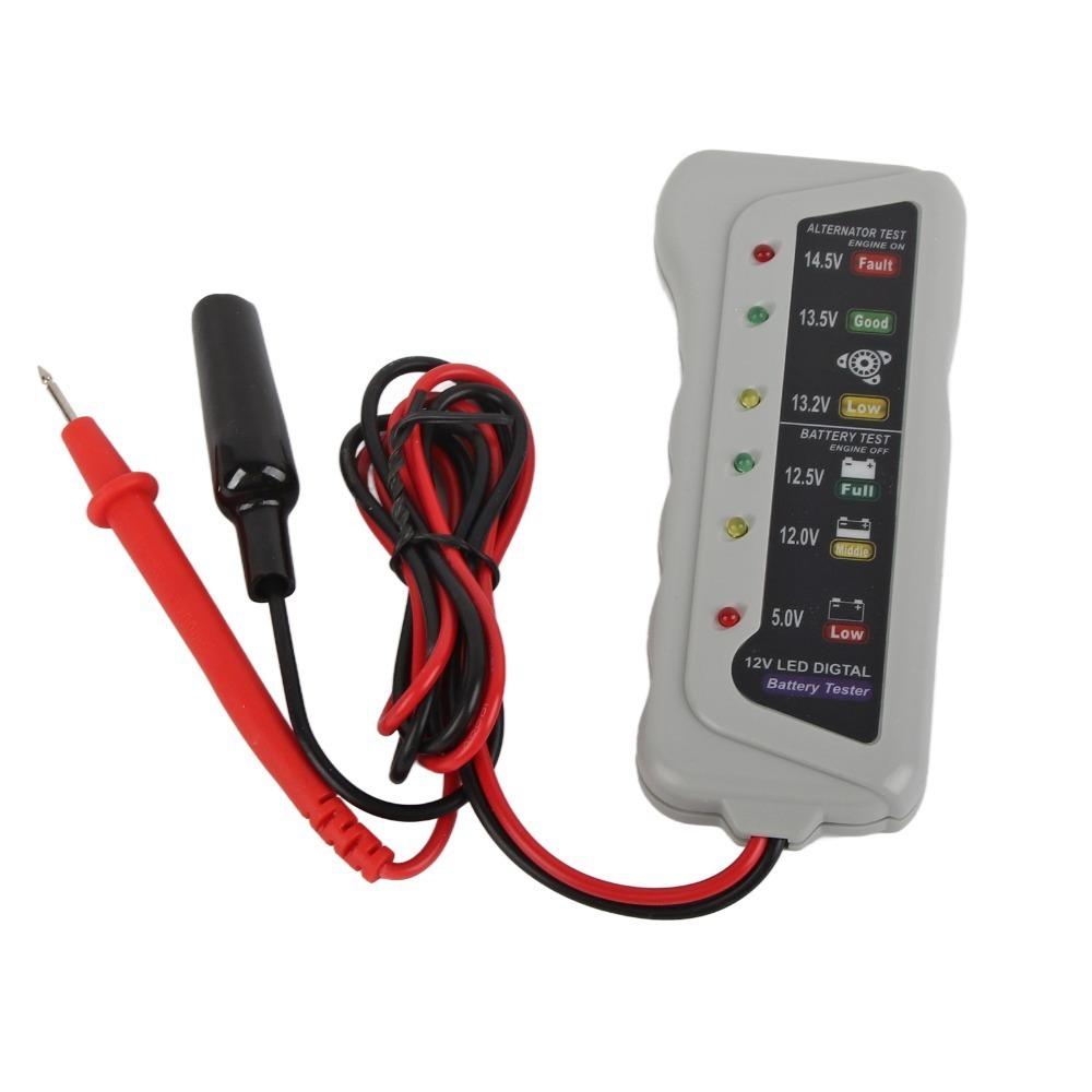 Plastic Car Battery Analyzer 6 LED Indicators Alternator Tester Routine Maintenance