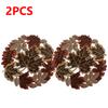 1-5pcs Maple Leaf Placemats Embroidered Table Runner Flocked Brown Maple Rustic Farmhouse Thanksgiving Harvest Decor 35x35cm