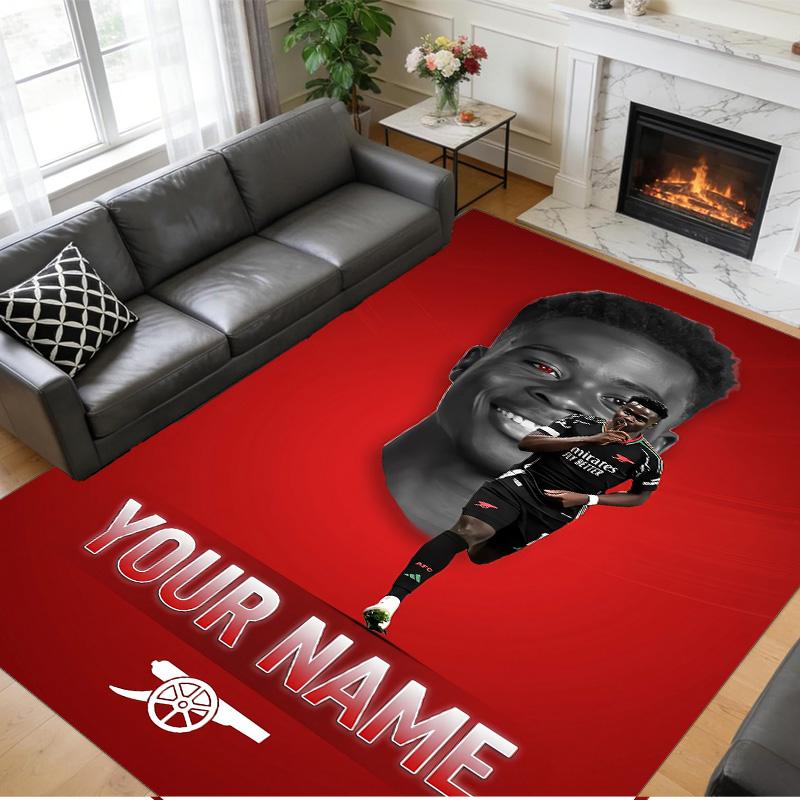 Crystal Velvet Rug Custom Name Text, Soft Non Slip Floor Mat Home DecorBukayo Saka