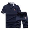 Мужская спортивная одежда Летняя повседневная спортивная одежда с воротником-стойкой Молодежная с короткими рукавами