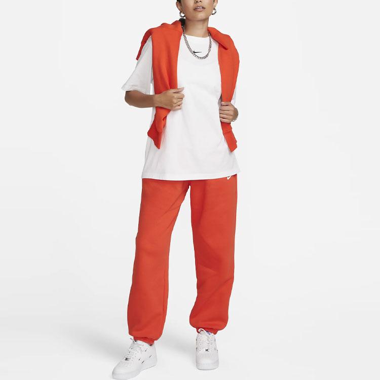 Nike Спортивная одежда Однотонная футболка с логотипом Свободного кроя с коротким рукавом Женские топы Белый FD4149-100