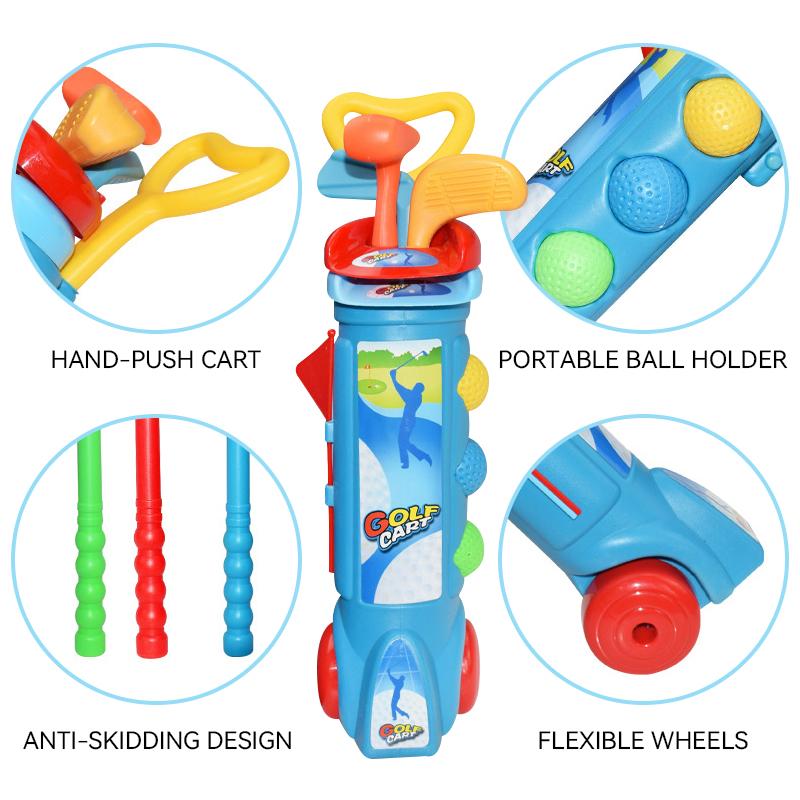 Kids Golf Club Set Indoor and Outdoor Sports Retractable Toy Golf Clubs Game Family Parent Child Outdoor Interactive Toys 6
