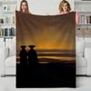 C-Caspar David Friedrich Throw Flannel Blanket Perfect for Sofa Office Bed Travel Sleep Read Relax Camping four season use