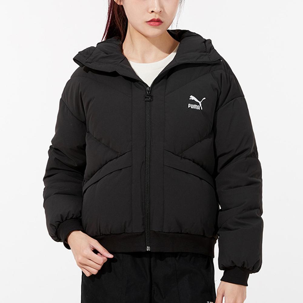 Puma Windproof Warm Short Hooded Down Jacket Women Jackets Black 846431-01