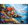 MISITU Jigsaw Landscape Painting of Seaside Stylish Seaside Hideaway X 70 1000-Piece Puzzle, Cabin, Flowers, Garden, Plants, Nature, Gift, Birthday,
