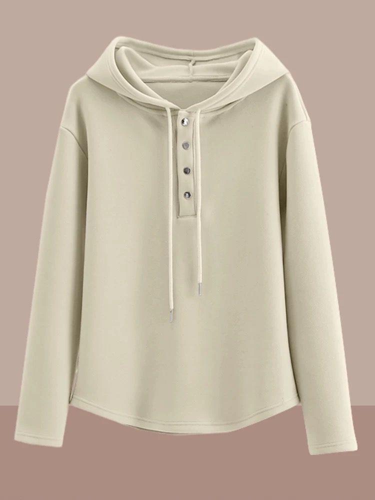 Женский свитшот с капюшоном из немецкого бархата, осень 2025 — стильный короткий топ с длинными рукавами