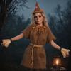 Scarecrow Elastic Headband Costume Set, with Pointed Hat And Straw Bracelets Combo Bracelets, Halloween Cosplay for Farm Party Accessories Brown