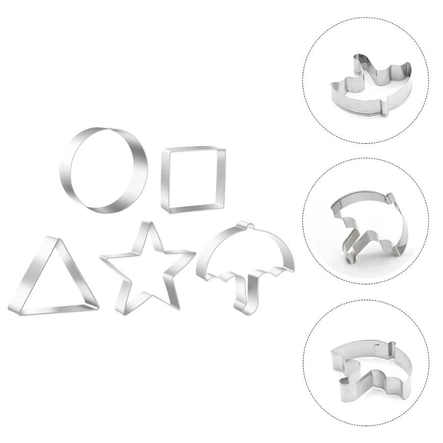 Набор из 5 форм для сахарного печенья, инструменты для самостоятельного изготовления корейских сахарных конфет, формы для конфет из кальмаров из нержавеющей стали для домашнего декора