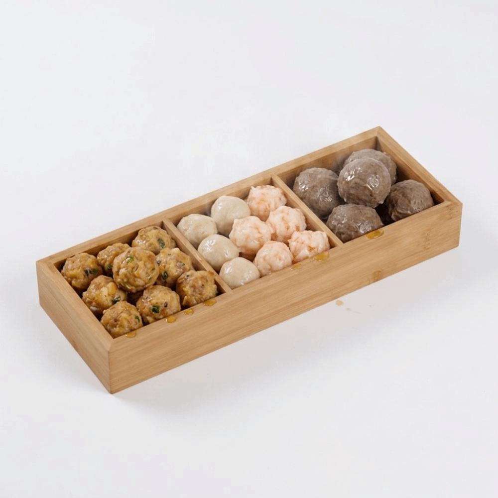 Independent Separate Food Platter Bamboos Snack Tray Stable Structure Storage Tray Home