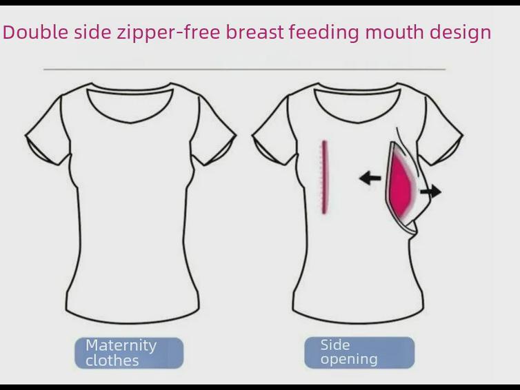 Стильные летние топы для кормления: Футболки с короткими рукавами для кормящих мамочек