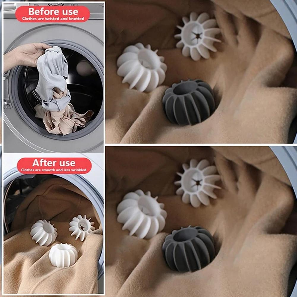 Большие силиконовые волшебные шарики для стирки, многоразовые, против наматывания, для стиральной машины, шарики для глубокой очистки одежды, мягкие шарики для стирки