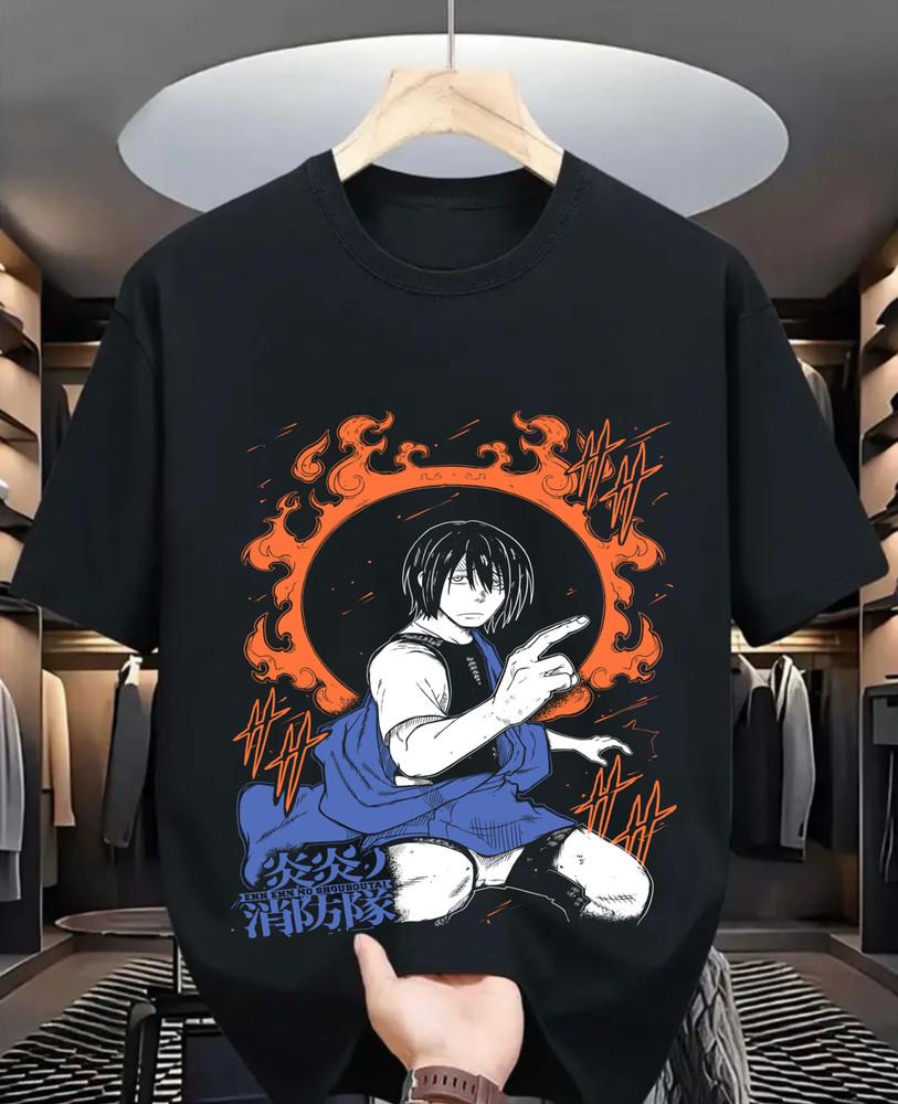 Anime Fire Force Shinra Kusakabe Shirt Skitaru Shonen Tamaki Fire Fighters Gift