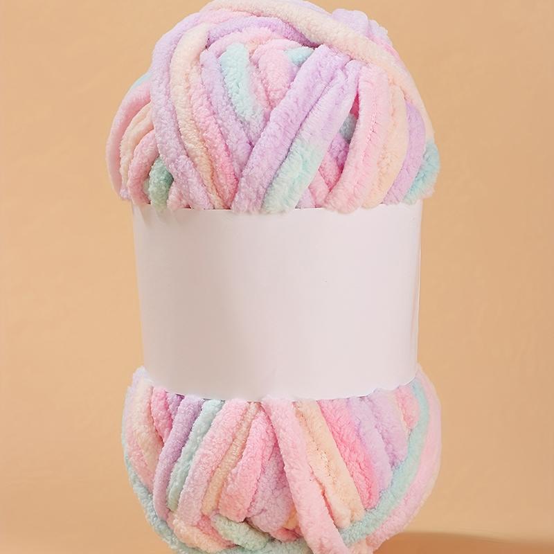 50g/ball Ice Strip Thread Yarn Colorful Coarse Wool Thread Chenille Thick Yarn for Hand Knitting DIY Crochet Scarf Hat Bib