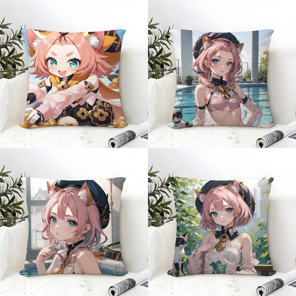 Hot Games Genshin Impact Pillow Case Linen Cushion Covers For Decorative Sofa Home Pillows Case Car Chair Pillows Cases