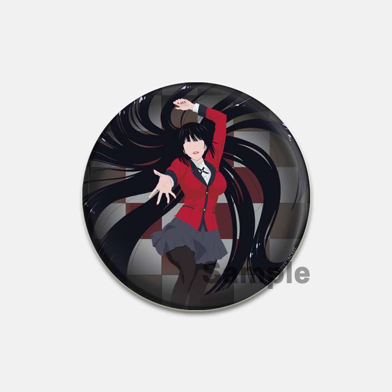 58 мм аниме манга KAKEGURUI брошь 58 мм круглая булавка для лацкана нагрудник Yumeko Jabami мультфильм косплей значок для одежды декор рюкзака подарки