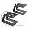 2 Pieces Desktop Speaker Stand Angled Riser Stands with AntiSlip Feet Metal for Audiophiles,