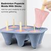 Homemade Popsicle Molds Badminton Shape Ice Pop Sleeves with Wooden Stick Ice Cream Molds Unique Silicone Ice Cubes Supplies